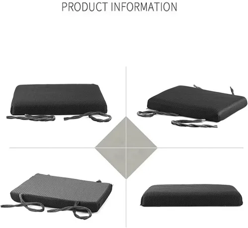 Vista 6 de Greenjin Cojín Desmontable para Taburete de Banco Rectangular de 14"x10" con Espuma de Memoria Asiento con Funda Extraíble Antideslizante con Lazos