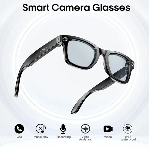 Vista 3 de Lentes de cámara inteligente AI para hombres y mujeres, fotografía 4K, grabación de video HD de 1080P, traducción en tiempo real, audio de oído