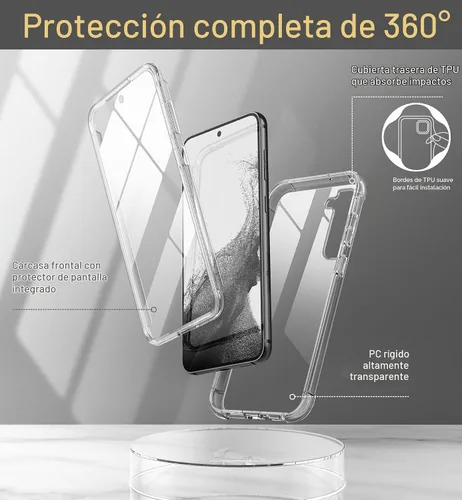 Vista 5 de SURITCH Funda transparente para Samsung Galaxy S23+ Plus de 6.6 pulgadas (solo protector de pantalla), [protector de pantalla integrado] carcasa
