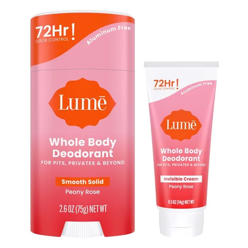 Vista 14 de Lume Desodorante para todo el cuerpo - Crema invisible en tubo mini + paquete de barra sólida - Control de olor durante 72 horas - Sin aluminio