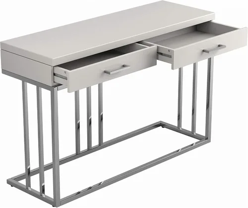 Vista 4 de Coaster Furniture Sofá Mesa Italiana Blanco y Latón Rosa 723139