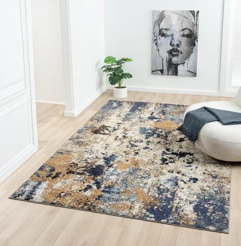 Vista 37 de Keen Home Design Alfombras de Área - 2x3 Que No Se Desprenden, Alfombras Abstractas para Cocina, Sala de Estar, Dormitorio, Comedor, Entrada Negro