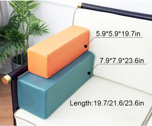 Vista 2 de YURRO Cojín para reposabrazos de sofá cama, Funda impermeable de cuero PU, Almohada de soporte para sofá grueso, Relleno de huecos de cojín