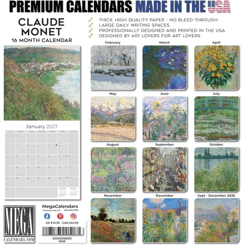 Vista 575 de Calendario de grises africanos 2025 2026 – Planificador mensual de pared de aves africanas – 12 x 18 pulgadas (abierto), calendario de pared