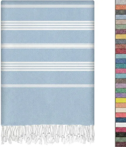Vista 25 de EPHESUS TOWELS Toalla de playa turca de gran tamaño de 38 x 70 pulgadas, diseño sultán, toalla turca para playa, baño, piscina, gimnasio, yoga