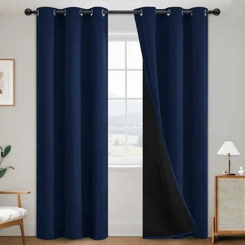 Vista 24 de SimpleHome - Cortinas opacas 100% para recámara, cortinas de ventana con ojales beige, con aislamiento térmico, cortinas de oscurecimiento