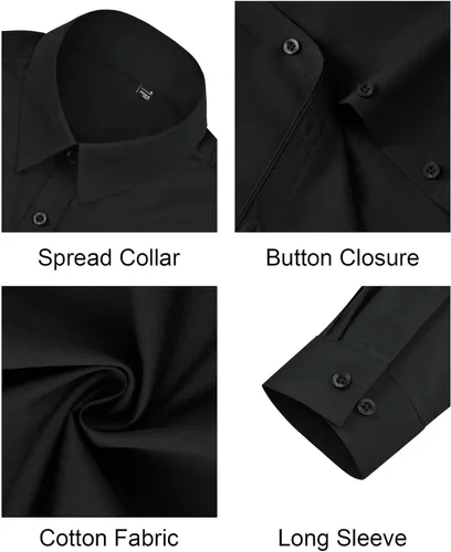 Vista 5 de Camisas de vestir para mujer, de manga larga, con botones, formales, sin arrugas, lisas, para trabajo, negocios, oficina, tops básicos