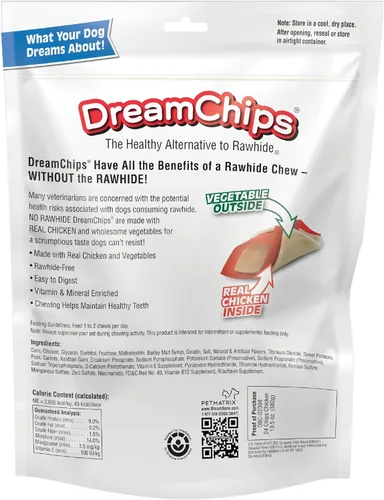 Vista 2 de DreamBone DreamChips - Masticables para perros sin cuero crudo hechos con pollo y verduras reales, 24