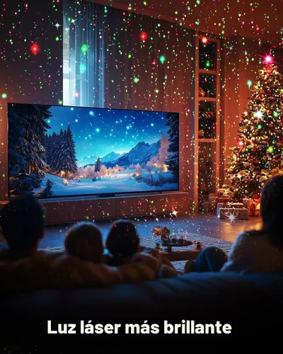 Vista 4 de Proyector de Luces Láser de Navidad Más Brillante para Exteriores, 2025 Mejorado 2 Colores Rojo Verde Gypsophila Estrellas Centelleantes
