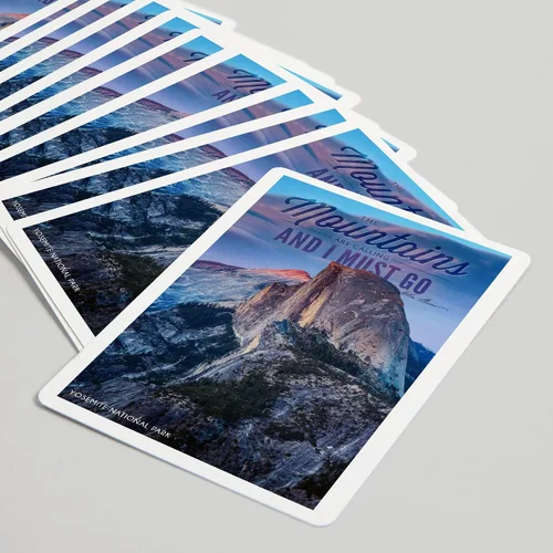 Vista 5 de Lantern Press Parque Nacional de Yosemite, California, The Mountains are Calling, Half Dome y Sunset