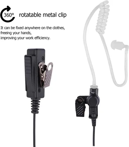 Vista 4 de Compatible con Baofeng UV-5R BF-F8HP UV-82 Radios Auricular Kenwood 2 Pin Radio bidireccional Walkie Walkie Walkie Kit de vigilancia Auriculares