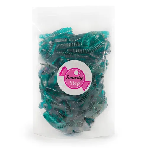 Vista 5 de Smarty Stop Sweet & Sour Multi Flavor, Gomitas de gusanos coloridos (1 libra (paquete de 1), frambuesa azul)