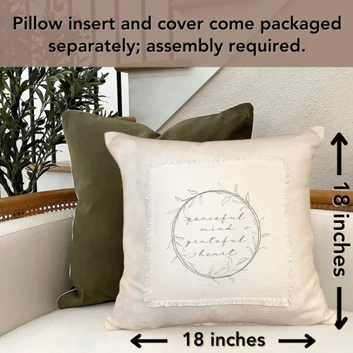 Vista 2 de Second Nature By Hand Funda de almohada decorativa bohemia y chic de 18 x 18 pulgadas, acento único de sofá para sala de estar o cama, funda