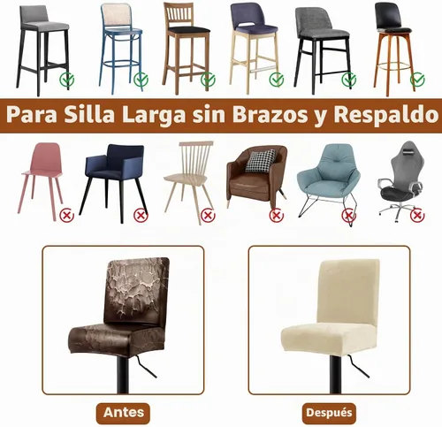 Vista 5 de Juego de 4 fundas de terciopelo para taburetes de bar, fundas elásticas suaves para taburetes de bar con respaldo, lavables, extraíbles, fundas