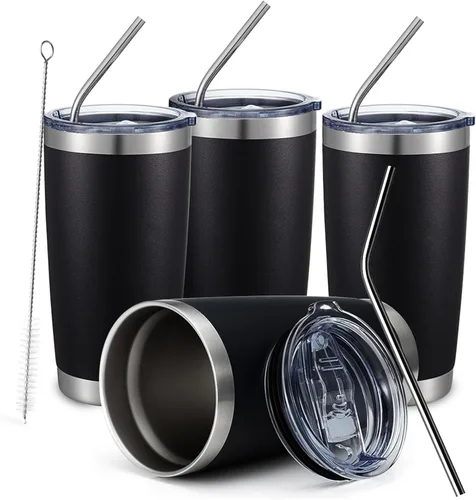 Vista 35 de COMOOO Vaso Térmico de 20 onzas al por Mayor con Aislamiento al Vacío de Doble Pared, Taza de Viaje de Acero Inoxidable con Tapa y Pajita