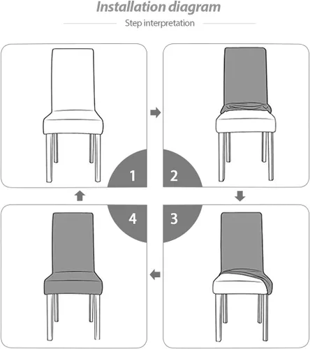 Vista 7 de PETCUTE Juego de 2 fundas elásticas para sillas de comedor, fundas de elastano para sillas de comedor, color beige