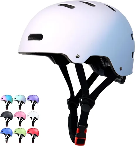 Vista 8 de Casco de patineta y bicicleta para adultos, mujeres, hombres, jóvenes y niños (2-3-5-8-14+ años, niños y niñas) - Casco ajustable multideporte