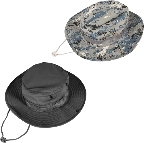 Vista 19 de Sombreros de sol para hombres y mujeres, sombrero de cubo UPF 50+, sombrero Boonie plegable, protección UV, senderismo, playa, pesca, safari