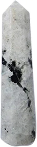 Vista 53 de WholesaleGemShop - Torre de obelisco de piedras preciosas de 3 pulgadas, faceta gigante, cristal de roca de Aura Rock Natural pulido Earth Wand