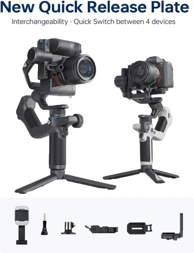Vista 10 de FeiyuTech SCORP Mini 2 Combo Gimbal para cámara con seguimiento de IA Blanco