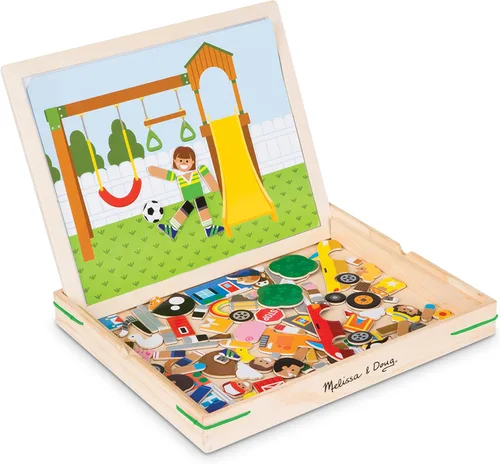 Vista 3 de Melissa & Doug - Juego magnético de madera con imágenes, con 119 imanes y tarjetas de escenas complementarias.
