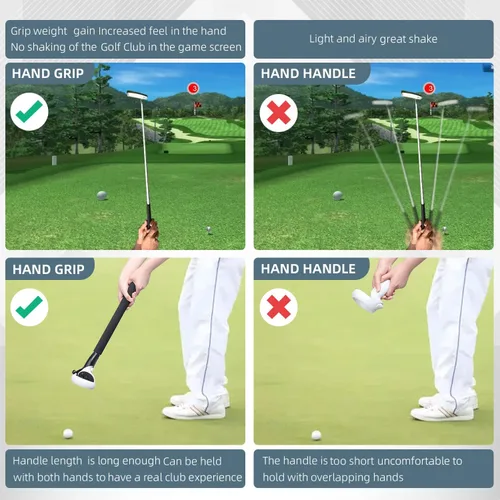 Vista 2 de Compatible with Quest 2 VR Accessories - SINWEVR Long Stick Handle Bracket, Enhanced Golf + Home Run Baseball First Person Tennis Racket NX