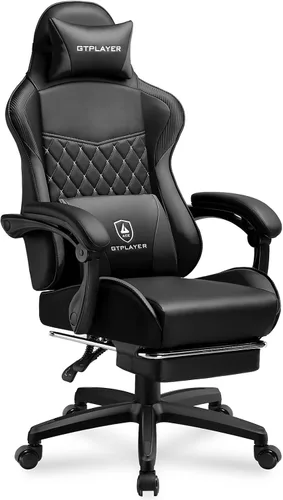 Vista 11 de GTPLAYER Gaming Chair, High Back Leather Computer Gaming Chair with Footrest, Ergonomic Height Adjustable Office Chair with Removable Cover and