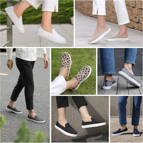 Vista 9 de STQ Zapatos sin cordones para mujer, transpirables, de moda, cómodos, de punto, casuales