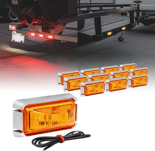 Vista 21 de TRUE MODS Luz de marcador LED ámbar de 2.5 pulgadas con bisel negro [DOT FMVSS 108] [SAE P2PC] [montaje superficial] [impermeable IP67] Luces