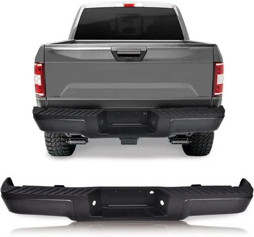 Vista 2 de PIT66 Parachoques trasero, compatible con Ford F-150 09-14 Conjunto completo de parachoques trasero de acero, negro