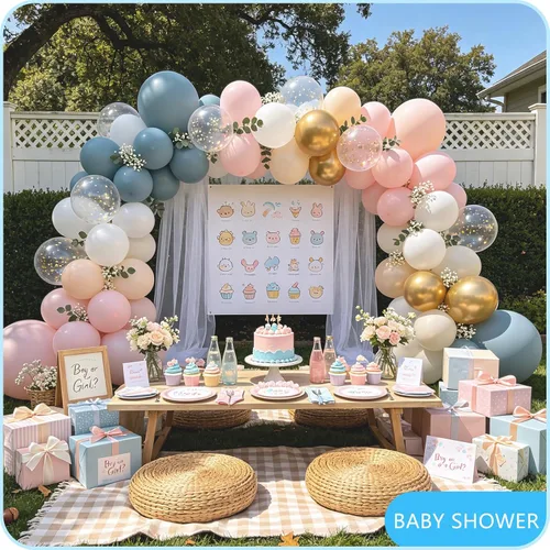 Vista 6 de Kit de arco de globos: soporte de arco de globos flexible de 8.2 pies y 6 pies con base y bomba manual, soporte de globo de medio arco reutilizable