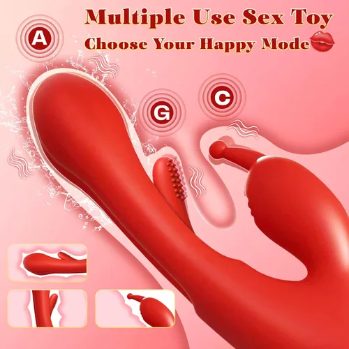 Vista 3 de Vibrador consolador conejo juguetes sexuales – Vibrador masajeador de punto G para mujeres, estimulación del pezón del clítoris, juguetes sexuales 3