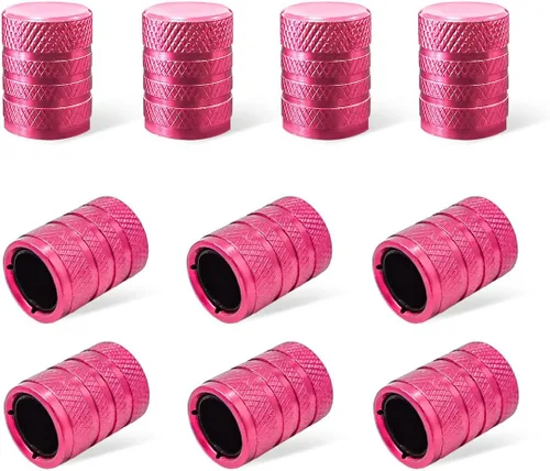 Vista 8 de Ziciner 5 piezas de tapas de vástago de válvula de neumático para automóvil, cubiertas de vástago de rueda de aluminio anodizado, tapas de aire