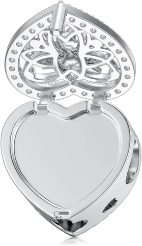 Vista 3 de Abalorios personalizados con diseño de flor de nacimiento, pulsera de serpiente, collar de plata de ley 925, con forma de corazón, imagen floral