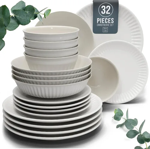 Vista 13 de Juego de vajilla de gres para 4 personas 12 piezas – Juego de platos y cuencos negros mate – Apto para lavavajillas, microondas y resistente a