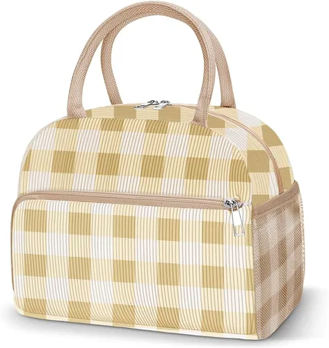 Vista 22 de Coobiiya Lonchera térmica de 12 litros para mujeres y hombres, lonchera de pana reutilizable, lonchera de gran capacidad con forro resistente a fugas