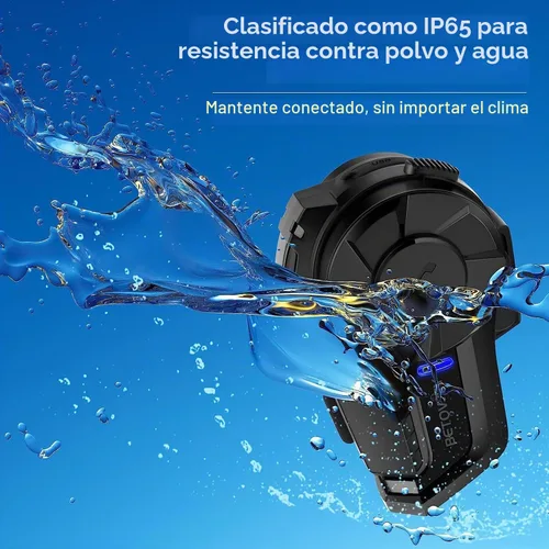 Vista 3 de Casco de motocicleta, auriculares Bluetooth, sistema de comunicación de casco B2X, intercomunicador Bluetooth de motocicleta con cancelación