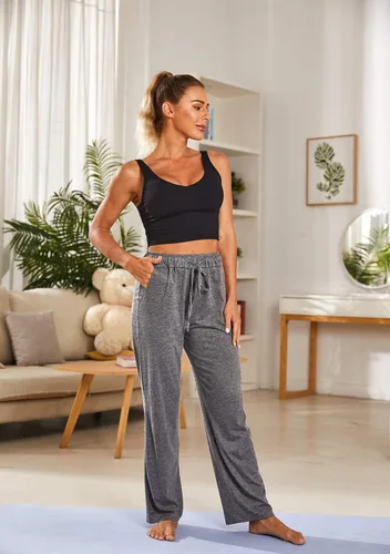 Vista 5 de BATHRINS Womens Comfy Lounge Pants Loose Yoga Pants Drawstring Soft Pajama Pants with Pockets