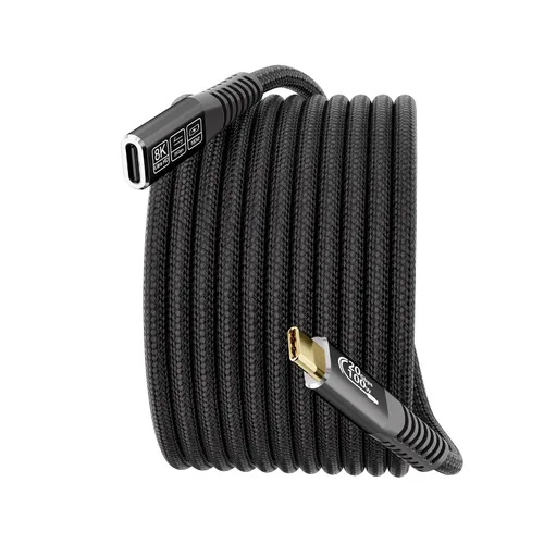 Vista 9 de Cable de extensión USB C largo de 20 pies, cable extensor USB3.2 tipo C de 20 Gbps/100 W, salida de video de 4K a 60 Hz, cable de carga trenzado