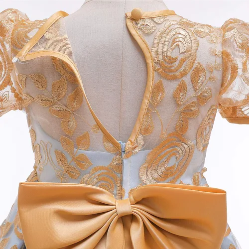 Vista 6 de Vestidos de flores para niñas TTYAOVO. Vestido para bodas de princesa para niñas pequeñas.