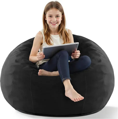 Vista 54 de HABUTWAY Silla de Puf de 2 Pies, Puf de 2' de Sillones Pequeños con Relleno, Silla de Puf en Forma de Lágrima de Terciopelo Ultra Suave con Funda