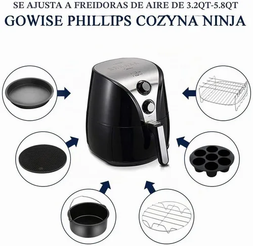 Vista 2 de Accesorios para freidora de aire, 9 piezas para freidora de aire Gowise Gourmia Cozyna Ninja, se adapta a todas las freidora de aire caliente de 3.7