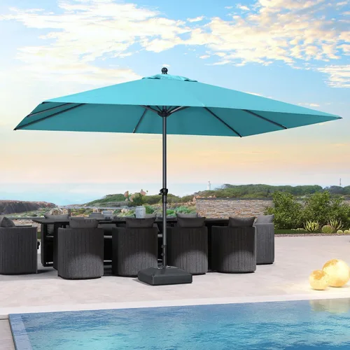 Vista 53 de PURPLE LEAF - Sombrilla de patio rectangular de 6' x 4', sombrilla de mesa para exteriores con marco de aluminio, sombrilla de mercado, sombrilla