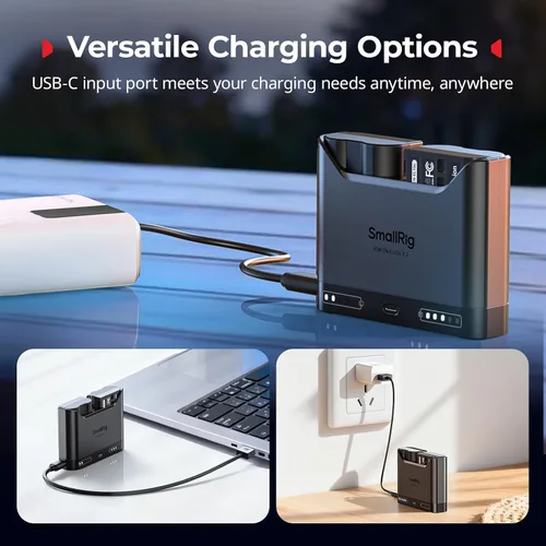 Vista 8 de SMALLRIG EN-EL15c - Juego de baterías para cámara Nikon, cargador de doble ranura de 22.5 W, baterías de 1940 mAh, compatible con Nikon ZR, Z6III