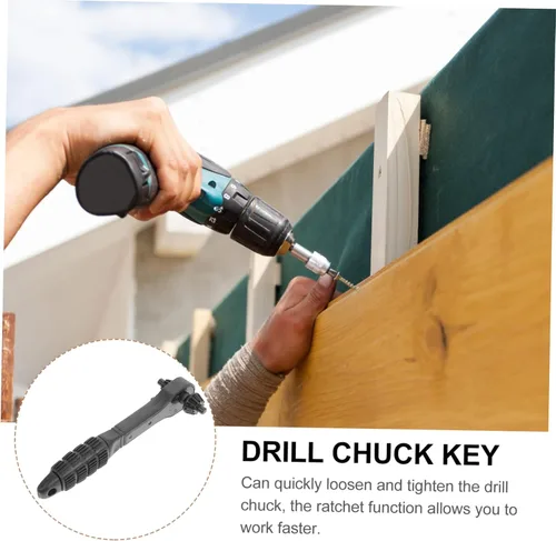 Vista 9 de Herramienta de llave de portabrocas 2 en 1 Llave de trinquete para un fácil ajuste manual