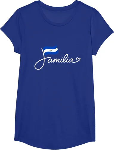 Vista 26 de El Salvador Familia - Camiseta con texto en inglés "La Familia de la Bandera Salvadoreña