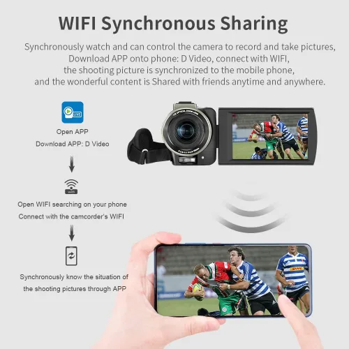 Vista 6 de ORDRO Videocámara 4K UHD Cámara de vídeo digital 1080P con zoom óptico 12x Cámara de transmisión en vivo