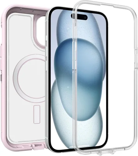 Vista 4 de OtterBox Funda transparente para iPhone 16e, 15, 14 y 13 Defender Series XT - Mountain Frost (transparente), sin pantalla, resistente, se ajusta a