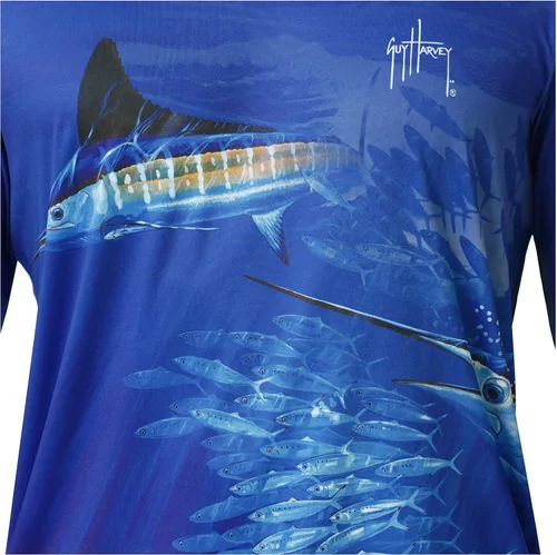 Vista 4 de Guy Harvey Camiseta de manga larga para hombre con protección solar UPF 30+
