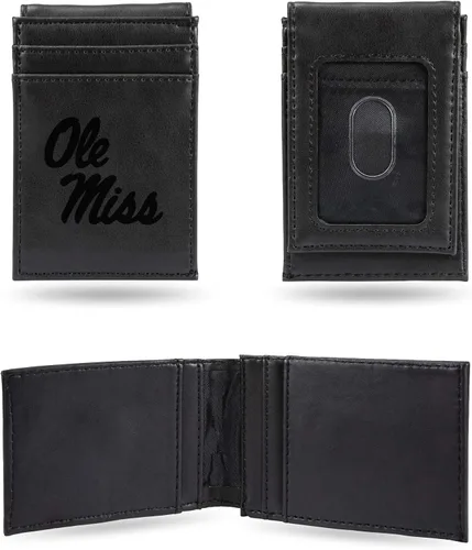 Vista 6 de Cartera de bolsillo frontal grabada con láser NCAA - Compacta/Cómoda/Delgada